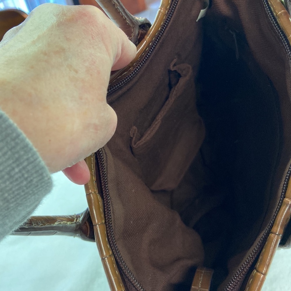 Patchwork Shoulder Bag Mixed Media Euc - image 4